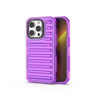 For iPhone 14 Pro High Transparency TPU Hybrid PC Airbag Phone Case(Transparent Purple)