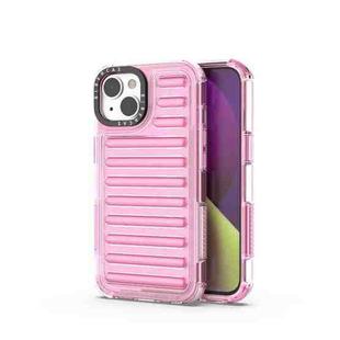 For iPhone 13 High Transparency TPU Hybrid PC Airbag Phone Case(Pink)