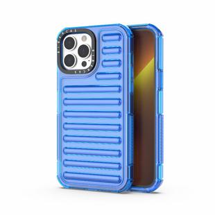 For iPhone 13 Pro Max High Transparency TPU Hybrid PC Airbag Phone Case(Transparent Blue)