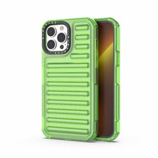 For iPhone 13 Pro Max High Transparency TPU Hybrid PC Airbag Phone Case(Transparent Green)