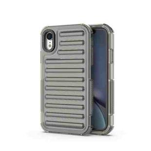 For iPhone XR High Transparency TPU Hybrid PC Airbag Phone Case(Transparent Black)