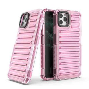 For iPhone 11 Pro Max High Transparency TPU Hybrid PC Airbag Phone Case(Pink)