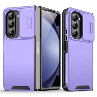 For Samsung Galaxy Z Fold5 Sliding Camshield TPU + PC Phone Case(Purple)