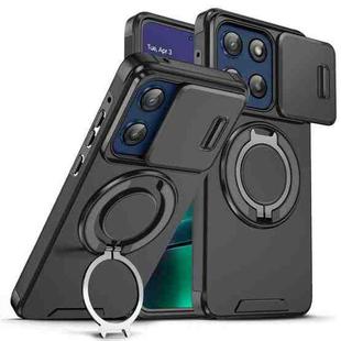 For Motorola Moto G Stylus 5G 2025 Sliding Camshield Ring Holder Phone Case(Black)