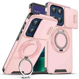 For Motorola Moto G Stylus 5G 2025 Sliding Camshield Ring Holder Phone Case(Pink)