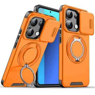 For Redmi Note 13 4G Sliding Camshield Ring Holder Phone Case(Orange)