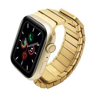 For Apple Watch Series 5 44mm Single Bead Magnetic Stainless Steel Watch Band(Gold)