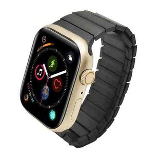 For Apple Watch Series 4 44mm Single Bead Magnetic Stainless Steel Watch Band(Black)