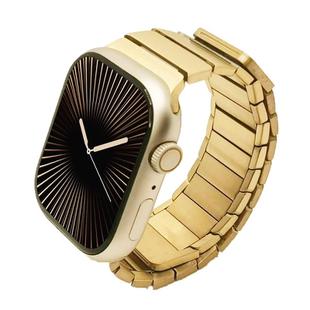 For Apple Watch Series 10 42mm Single Bead Magnetic Stainless Steel Watch Band(Gold)