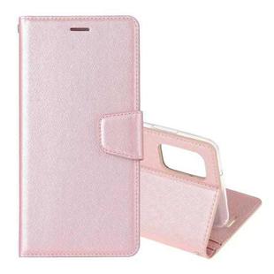 For OPPO Reno4 Pro Silk Texture Horizontal Flip Leather Case with Holder & Card slots & Wallet & Photo Frame(Rose Gold)