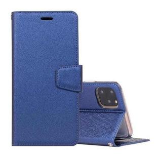 For iPhone 12 Pro Max Silk Texture Horizontal Flip Leather Case with Holder & Card slots & Wallet & Photo Frame(Dark Blue)