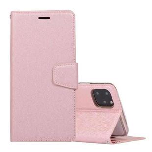 For iPhone 12 Pro Max Silk Texture Horizontal Flip Leather Case with Holder & Card slots & Wallet & Photo Frame(Rose Gold)
