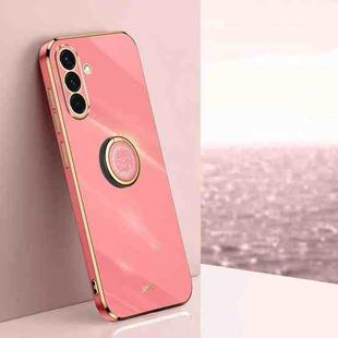 For Samsung Galaxy A36 5G XINLI Straight Edge 6D Electroplate TPU Phone Case with Ring Holder(Hawthorn Red)