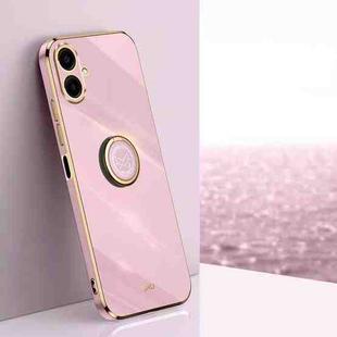 For Samsung Galaxy A07 5G XINLI Straight Edge 6D Electroplate TPU Phone Case with Ring Holder(Cherry Purple)