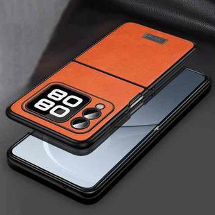 For Huawei nova Flip SULADA Shockproof TPU Hybrid Handmade Leather Phone Case(Orange)