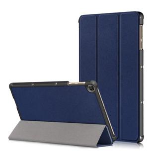 For Huawei Enjoy Tablet 2 10.1 inch / Honor Pad 6 10.1 inch Solid Color Horizontal Flip Leather Case with Three-folding Holder & Sleep / Wake-up Function(Navy Blue)