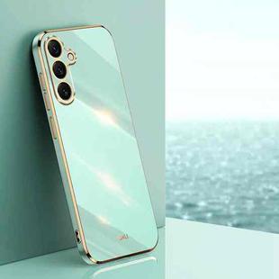 For Samsung Galaxy S25 5G XINLI Straight Edge 6D Electroplate TPU Phone Case(Mint Green)