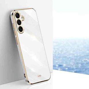 For Samsung Galaxy S25+ 5G XINLI Straight Edge 6D Electroplate TPU Phone Case(White)