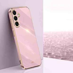 For Samsung Galaxy S25+ 5G XINLI Straight Edge 6D Electroplate TPU Phone Case(Cherry Purple)