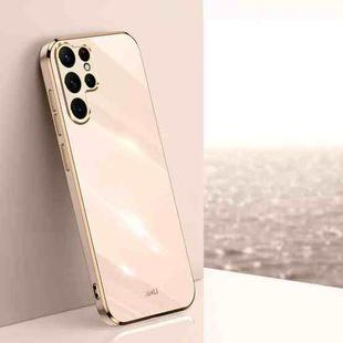 For Samsung Galaxy S25 Ultra 5G XINLI Straight Edge 6D Electroplate TPU Phone Case(Pink)