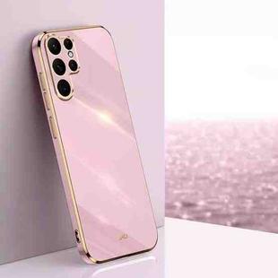 For Samsung Galaxy S25 Ultra 5G XINLI Straight Edge 6D Electroplate TPU Phone Case(Cherry Purple)
