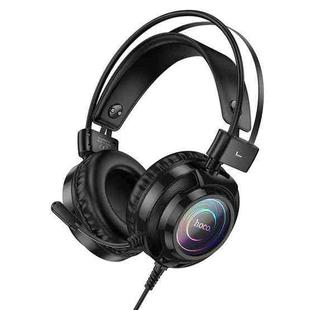 hoco W110 RGB Light Wired Gaming Headset with Microphone, Cable Length: 2m(Black)