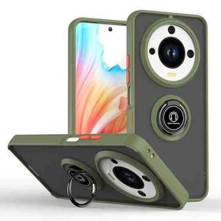 For Honor X9c Smart Q Shadow 1 Series TPU Hybrid PC Phone Case with Ring(Army Green)