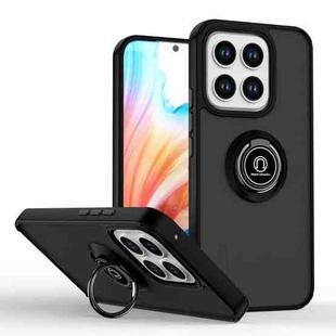For Honor X8c 4G Q Shadow 1 Series TPU Hybrid PC Phone Case with Ring(Black+Black)