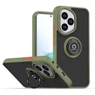 For Honor 400 Global 156.5mm Q Shadow 1 Series TPU + PC Phone Case with Ring(Army Green)