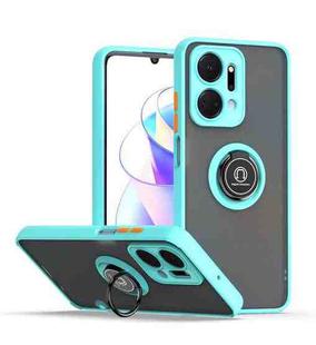 For Honor X7a Q Shadow 1 Series TPU + PC Phone Case with Ring(Sky Blue)