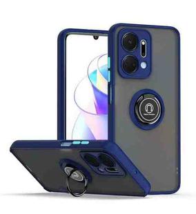 For Honor X7a Q Shadow 1 Series TPU + PC Phone Case with Ring(Royal Blue)