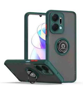 For Honor X7a Q Shadow 1 Series TPU + PC Phone Case with Ring(Dark Green)