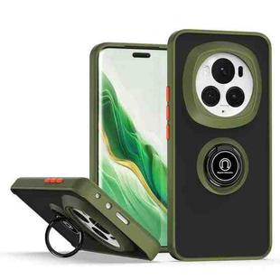 For Honor Magic6 Pro Q Shadow 1 Series TPU + PC Phone Case with Ring(Army Green)