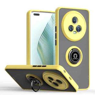 For Honor Magic5 Pro Q Shadow 1 Series TPU + PC Phone Case with Ring(Yellow)