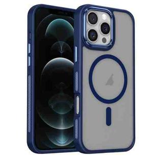 For iPhone 12 Pro Max Breathable Skin Feel Frosted MagSafe Magnetic Phone Case(Dark Blue)