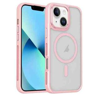 For iPhone 14 / 13 Breathable Skin Feel Frosted MagSafe Magnetic Phone Case(Pink)