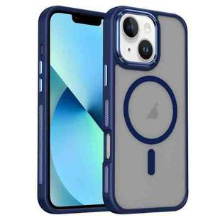 For iPhone 14 / 13 Breathable Skin Feel Frosted MagSafe Magnetic Phone Case(Dark Blue)