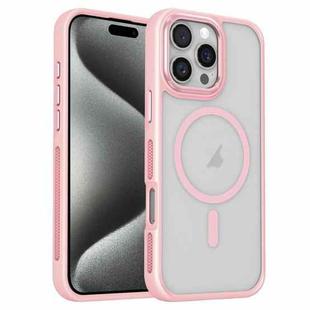 For iPhone 15 Pro Breathable Skin Feel Frosted MagSafe Magnetic Phone Case(Pink)