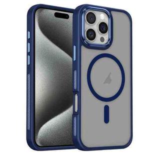 For iPhone 15 Pro Breathable Skin Feel Frosted MagSafe Magnetic Phone Case(Dark Blue)