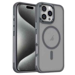 For iPhone 15 Pro Max Breathable Skin Feel Frosted MagSafe Magnetic Phone Case(Grey)