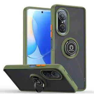 For Huawei nova 9 SE / Honor 50 SE Q Shadow 1 Series TPU + PC Phone Case with Ring(Army Green)