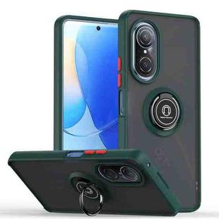For Huawei nova 9 SE / Honor 50 SE Q Shadow 1 Series TPU + PC Phone Case with Ring(Dark Green)
