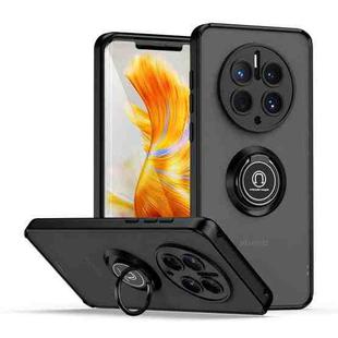 For Huawei Mate 50 Pro Q Shadow 1 Series TPU + PC Phone Case with Ring(Black+Black)