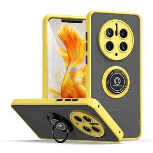 For Huawei Mate 50 Pro Q Shadow 1 Series TPU + PC Phone Case with Ring(Yellow)