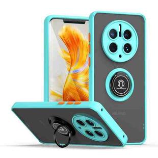 For Huawei Mate 50 Pro Q Shadow 1 Series TPU + PC Phone Case with Ring(Sky Blue)