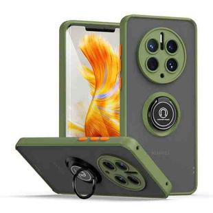 For Huawei Mate 50 Pro Q Shadow 1 Series TPU + PC Phone Case with Ring(Army Green)