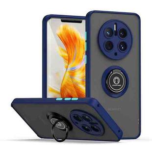 For Huawei Mate 50 Pro Q Shadow 1 Series TPU + PC Phone Case with Ring(Royal Blue)