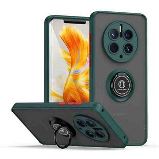 For Huawei Mate 50 Pro Q Shadow 1 Series TPU + PC Phone Case with Ring(Dark Green)