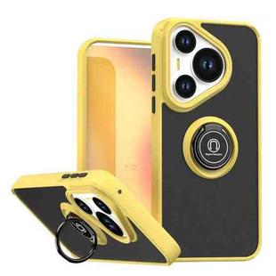 For Huawei Pura 70 Pro / 70 Pro+ Q Shadow 1 Series TPU + PC Phone Case with Ring(Yellow)