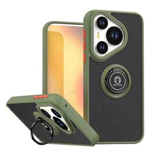 For Huawei Pura 70 Pro / 70 Pro+ Q Shadow 1 Series TPU + PC Phone Case with Ring(Army Green)